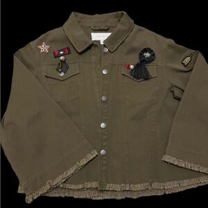 Guest Editor Anthropologie Military Inspired Cropped Blazer Jacket Womens Small